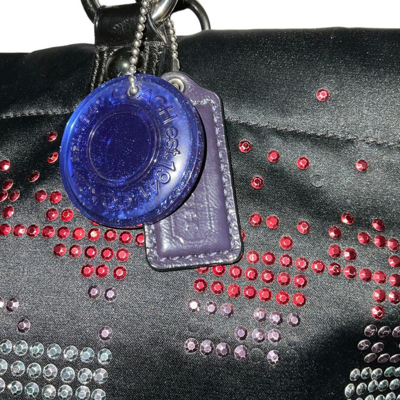 COACH Limited Special Edition Holiday Rhinestone Sateen Tote Shoulder Bag - Picture 12 of 16